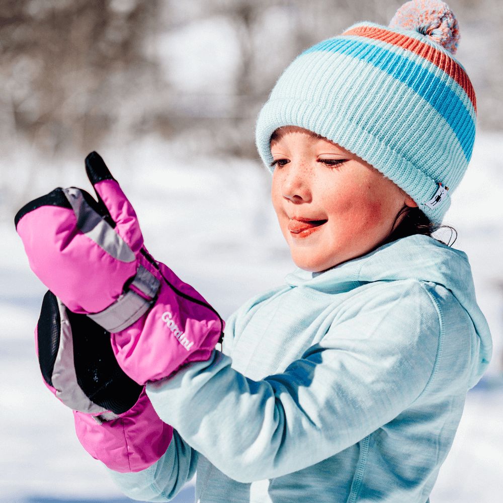 EASY ON baby mittens - PINK / C.GREY