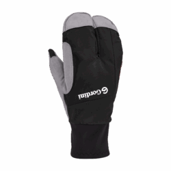 XC SPLIT women's ski mittens - BLACK/ GREY STITCH