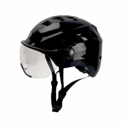 EDGE LED cycling helmet with visor - BLACK